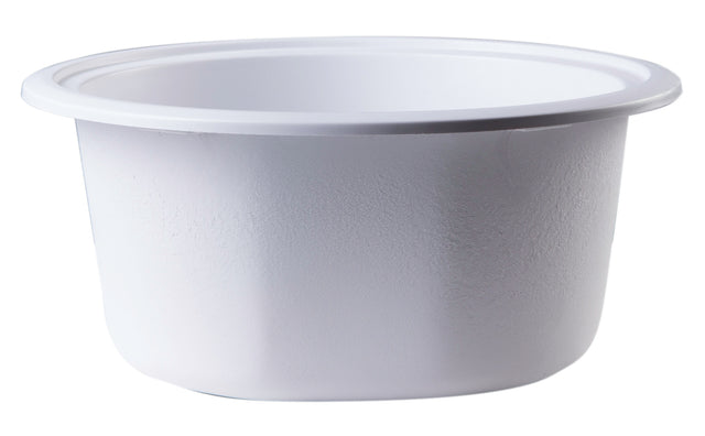 ALFI brand AB1717UM-W White 17" Undermount Round Granite Composite Kitchen Prep Sink