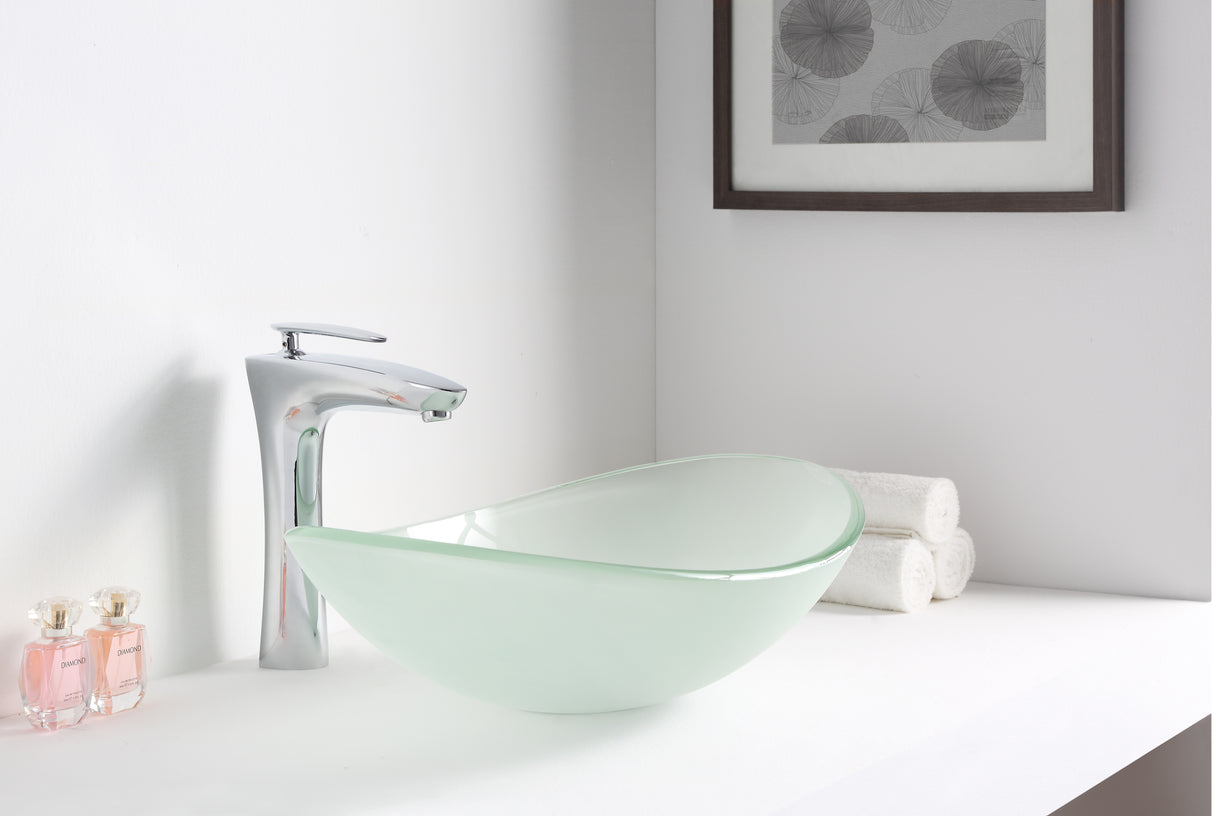 ANZZI LS-AZ8128 Craft Series Deco-Glass Vessel Sink in Lustrous Frosted