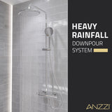 ANZZI SH-AZ101CH Heavy Rainfall Stainless Steel Shower Bar with Hand Sprayer in Polished Chrome