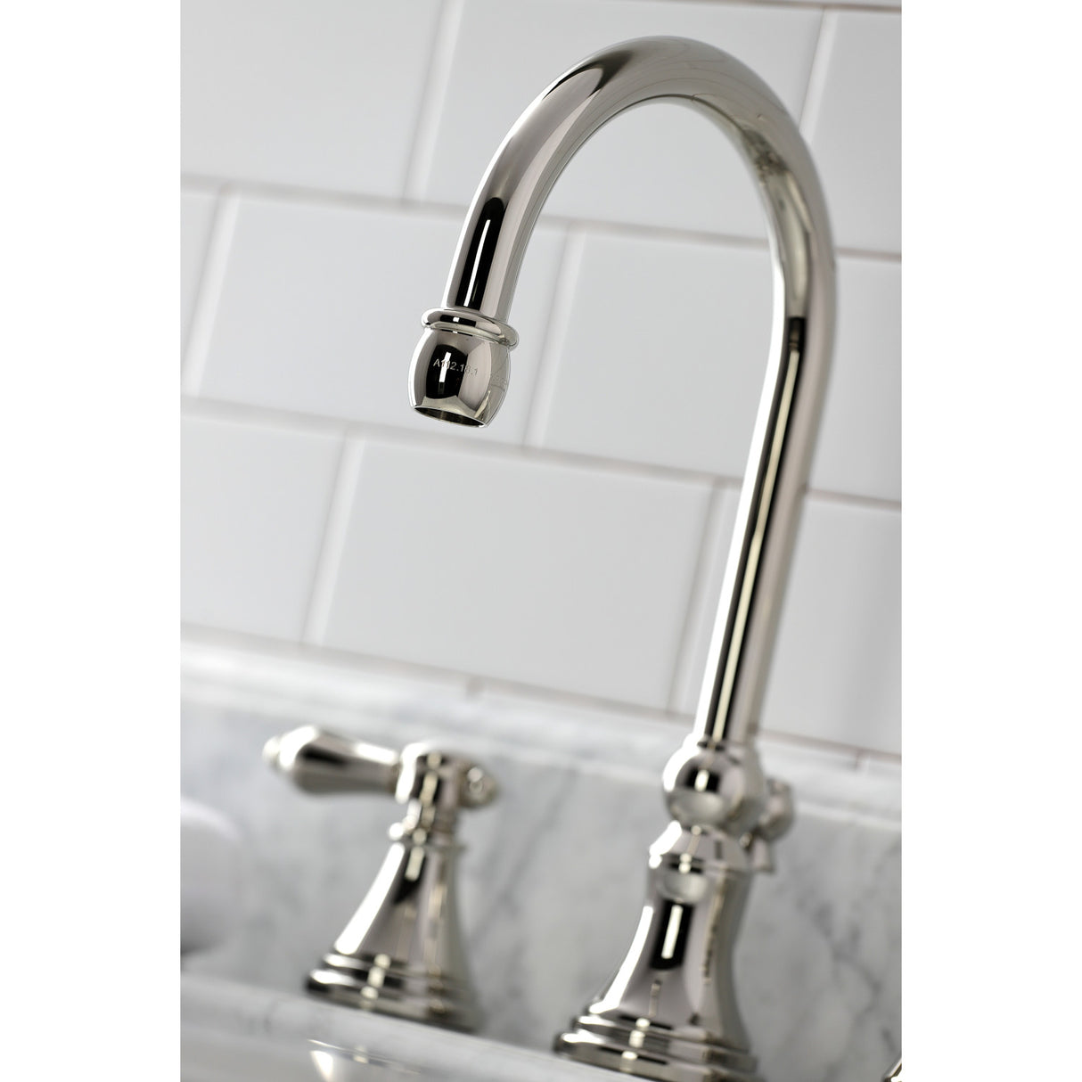 Kingston Brass KS2986BAL Heirloom Widespread Bathroom Faucet with Brass Pop-Up, Polished Nickel