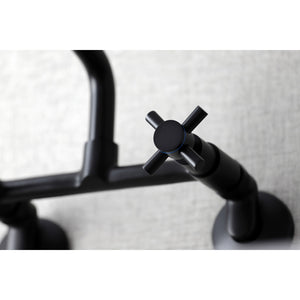 Kingston Brass KS423MB Concord Two-Handle Wall-Mount Kitchen Faucet, Matte Black