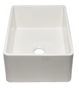 ALFI brand AB3020SB-W 30 inch White Reversible Single Fireclay Farmhouse Kitchen Sink