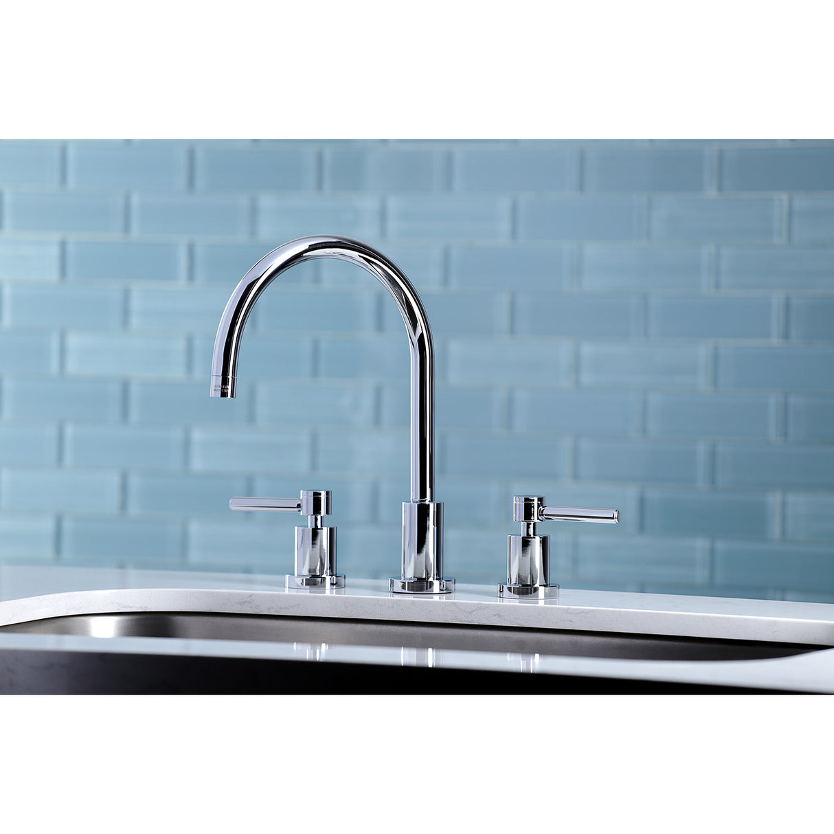Kingston Brass KS8721DLLS Widespread Kitchen Faucet, Polished Chrome