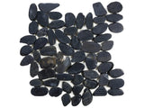 Anatolia Tile Zen Tahitian Black Sand Flat Polished Pebble Mosaics. 1 Sheet = 1 Sq. Ft. 5001-0235-0 (76-356) Tahitian Black Sand Flat Pebble - premium natural stone mosaic tile from Anatolia Tile, available at PoshHaus showroom in Keene, NH