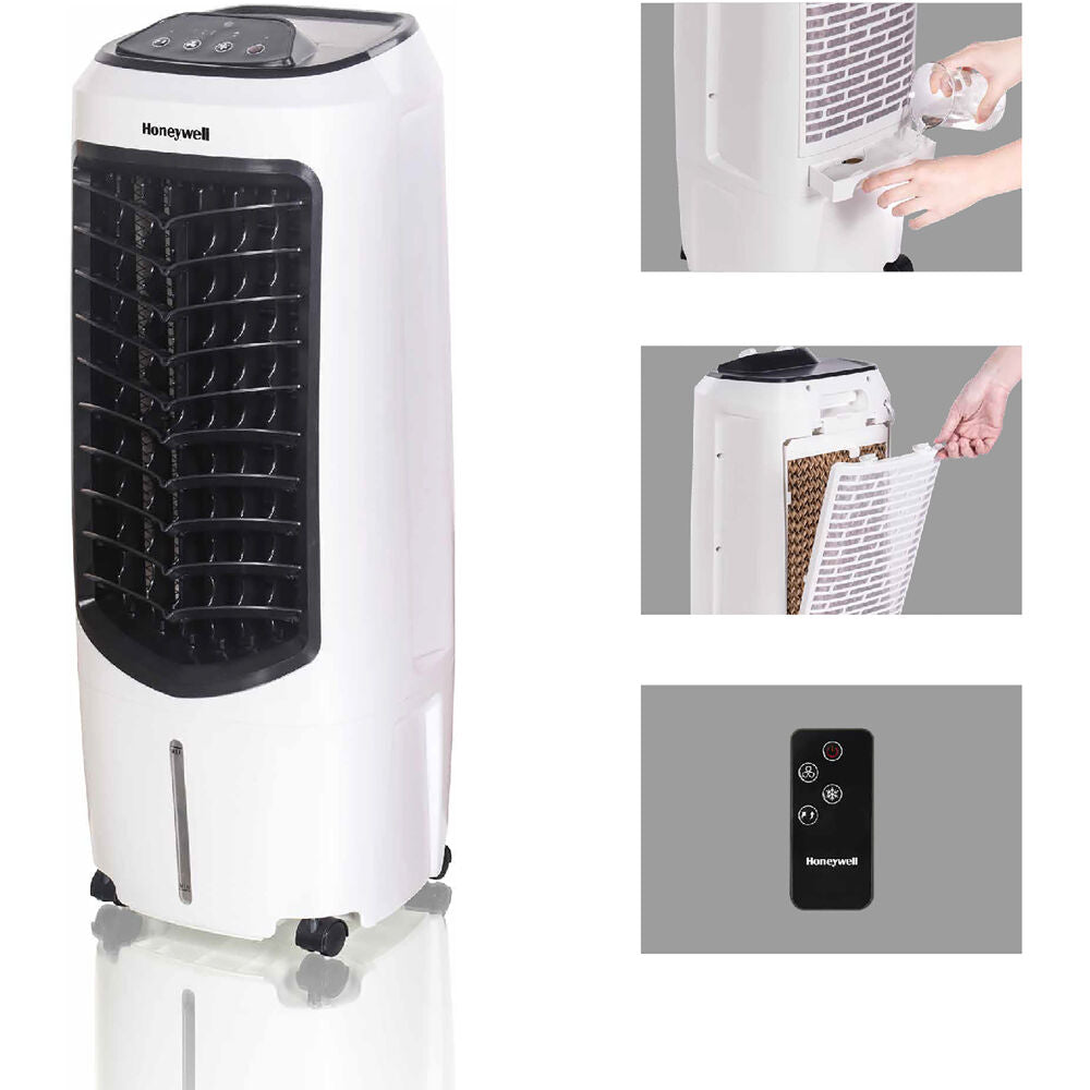 Honeywell TC10PEU Indoor Portable Evaporative Air Cooler, Fan & Humidifier
