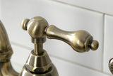 Kingston Brass KS7793ALBS English Country Bridge Kitchen Faucet with Brass Sprayer, Antique Brass