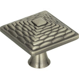 Atlas Homewares Mandalay Square Knob 1 1/4 Inch Brushed Nickel