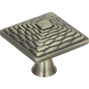 Atlas Homewares Mandalay Square Knob 1 1/4 Inch Brushed Nickel