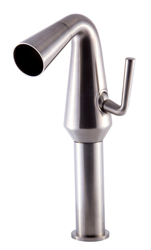 ALFI brand AB1792-BN Brushed Nickel Single Hole Tall Cone Waterfall Bathroom Faucet