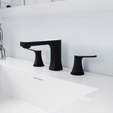 ANZZI L-AZ902MB-CH 2-Handle 3-Hole 8 in. Widespread Bathroom Faucet With Pop-up Drain in Matte Black & Chrome