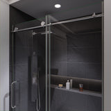 ANZZI SD-AZ8077-01CHR Series 48 in. by 76 in. Frameless Sliding Shower Door in Chrome with Handle