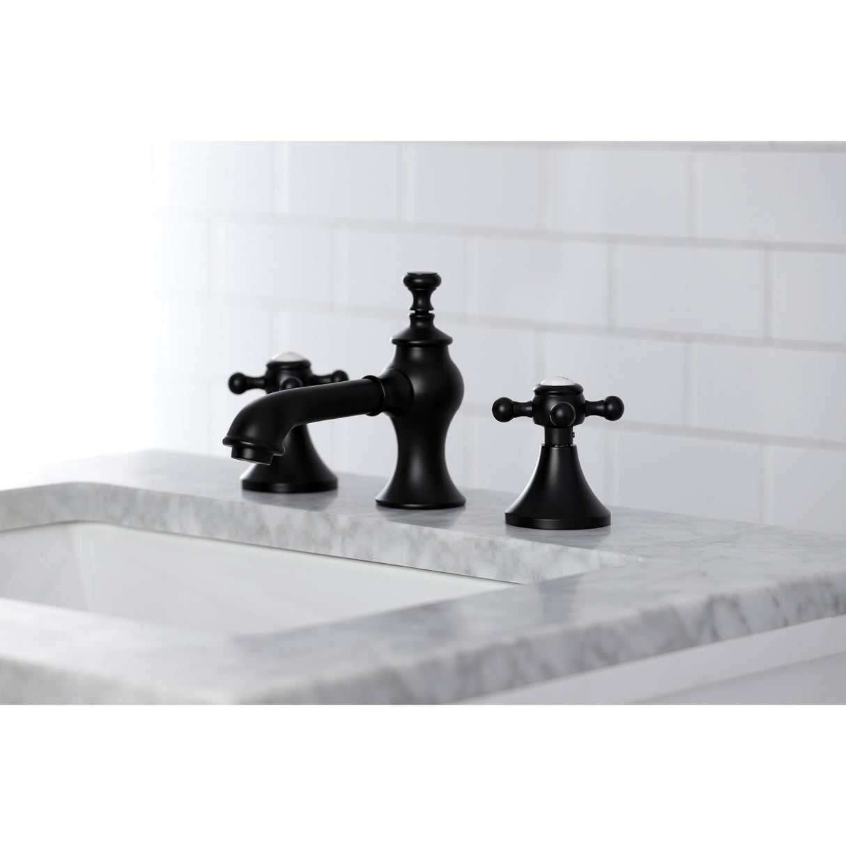 Kingston Brass KC7060BX English Country 8 in. Widespread Bathroom Faucet, Matte Black