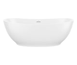 MAAX 107174-000-240-000 Valentina 67 x 32 Acrylic Freestanding Center Drain Bathtub in Matte White with Matte White Skirt