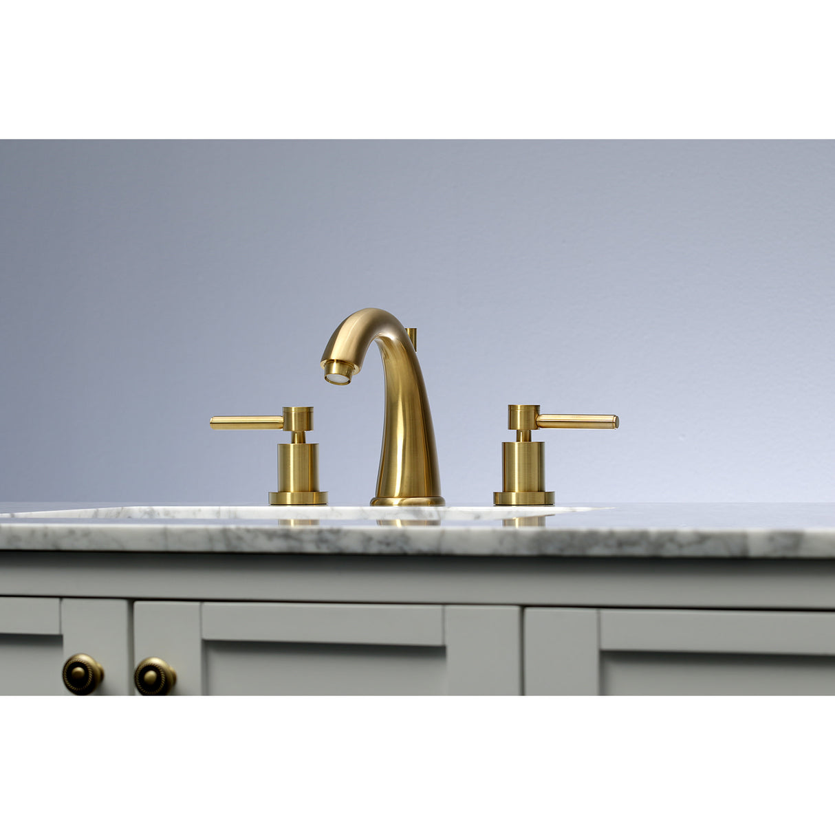 Kingston Brass KS2967DL 8 in. Widespread Bathroom Faucet, Brushed Brass