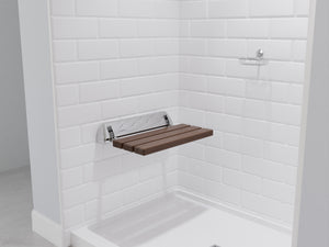 Kind 20 in. Teak Wall Mounted Folding Shower Seat SS-K-CH