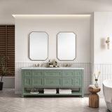 Breckenridge 72" Double Vanity, Smokey Celadon w/ 3 CM Ethereal Noctis Top
