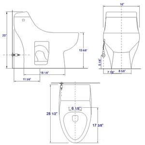 EAGO TB108 ONE PIECE HIGH EFFICIENCY LOW FLUSH ECO-FRIENDLY CERAMIC TOILET