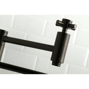 Kingston Brass KS8100DX Concord Wall Mount Pot Filler Kitchen Faucet, Matte Black