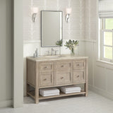 Breckenridge 48" Single Vanity, Whitewashed Oak, w/ 3 CM Tajnar Eclos Top w/FreePower Wireless Charger