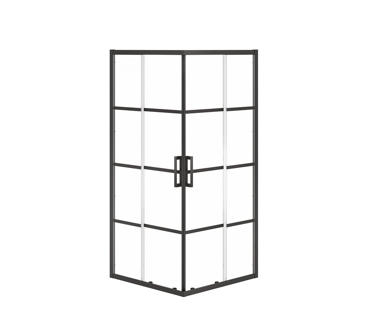 MAAX 137448-972-340-000 Radia Square 36 x 36 x 71 ½ in. 6 mm Sliding Shower Door for Corner Installation with Shaker glass in Matte Black