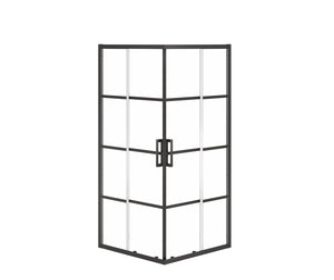 MAAX 137448-972-340-000 Radia Square 36 x 36 x 71 ½ in. 6 mm Sliding Shower Door for Corner Installation with Shaker glass in Matte Black