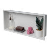 ALFI brand 24 x 12 White Matte Stainless Steel Horizontal Single Shelf Bath Shower Niche