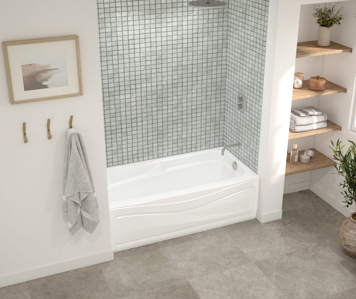MAAX 105684-000-001-102 Corinthia II 60 x 30 Acrylic Alcove Right-Hand Drain Bathtub in White