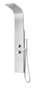 ANZZI SP-AZ038 Anchorage 51 in. Full Body Shower Panel with Heavy Rain Shower and Spray Wand in Brushed Steel