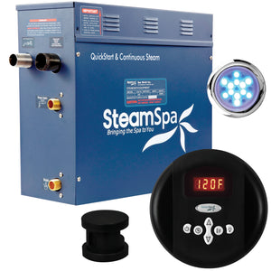 SteamSpa Indulgence 9 KW QuickStart Acu-Steam Bath Generator Package in Matte Black IN900MK