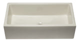 ALFI brand AB3618HS-B  36 inch Biscuit Reversible Smooth / Fluted Single Bowl Fireclay Farm Sink