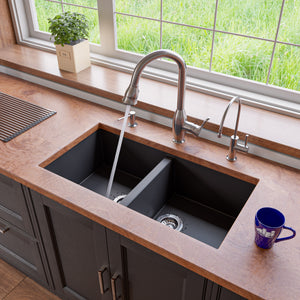 Brushed Nickel Traditional Gooseneck Pull Down Kitchen Faucet