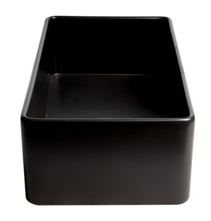 Black Matte Smooth Apron 36" x 18" Single Bowl Fireclay Farm Sink