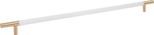 Atlas Homewares Zanzibar White Appliance Pull 17 Inch (c-c) Leather Warm Brass