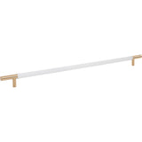 Atlas Homewares Zanzibar White Appliance Pull 17 Inch (c-c) Leather Warm Brass