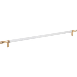Atlas Homewares Zanzibar White Appliance Pull 17 Inch (c-c) Leather Warm Brass