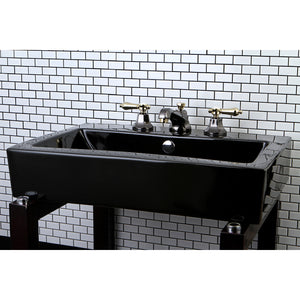 Kingston Brass NS4469BAL Widespread Bathroom Faucet, Black Stainless Steel/Polished Brass