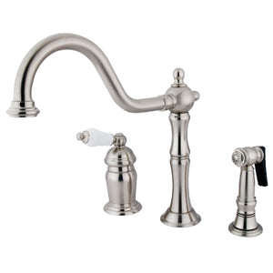 Kingston Brass KS1818PLBS Widespread Kitchen Faucet, Brushed Nickel