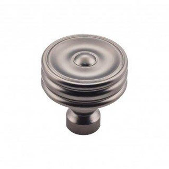 Top Knobs TK881 Brixton Ridged Knob 1 1/4 Inch - Ash Gray