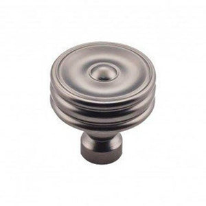 Top Knobs TK881 Brixton Ridged Knob 1 1/4 Inch - Ash Gray