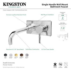 Kingston Brass KS8112DL Single-Handle Wall Mount Bathroom Faucet, Polished Brass