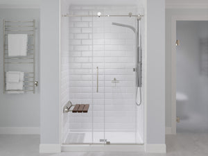 Kind 20 in. Teak Wall Mounted Folding Shower Seat SS-K-NI