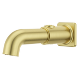 Modern Square Push Button Tub Spout in Brushed Gold