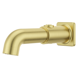 Modern Square Push Button Tub Spout in Brushed Gold
