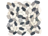 Anatolia Tile Zen Tranquil Cool Blend Flat Matte Pebble Mosaics. 1 Sheet = 1 Sq. Ft. 5001-0226-0 (76-466) Tranquil Cool Blend Flat Pebble - premium natural stone mosaic tile from Anatolia Tile, available at PoshHaus showroom in Keene, NH