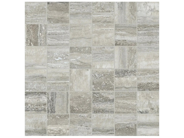 Anatolia Tile 2X2 La Marca Traventino Honed & Rectified 36 Piece Mosaics. 1 Sheet = .96 Sf. 4501-0373-0 (68-474) Travertino Instrata 2x2 Honed - premium natural stone mosaic tile from Anatolia Tile, available at PoshHaus showroom in Keene, NH
