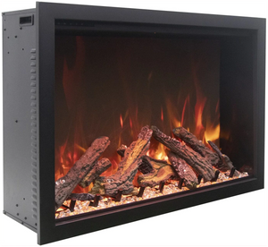 Amantii TRD-44 Traditional Smart Electric 44" Indoor / Outdoor WiFi Enabled Insert, Featuring a Multi Function Remote Control, Multi Flame Speeds, and Two 10 Piece Birch Log Sets
