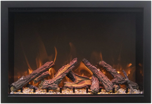 Amantii TRD-44 Traditional Smart Electric 44" Indoor / Outdoor WiFi Enabled Insert, Featuring a Multi Function Remote Control, Multi Flame Speeds, and Two 10 Piece Birch Log Sets