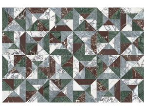 Utopio Tria Tropic Honed + Polished Blend Natural Stone Waterjet Mosaic