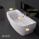 ANZZI FT-FR112473CH Bank Series 5.41 ft. Freestanding Bathtub with Deck Mounted Faucet in White