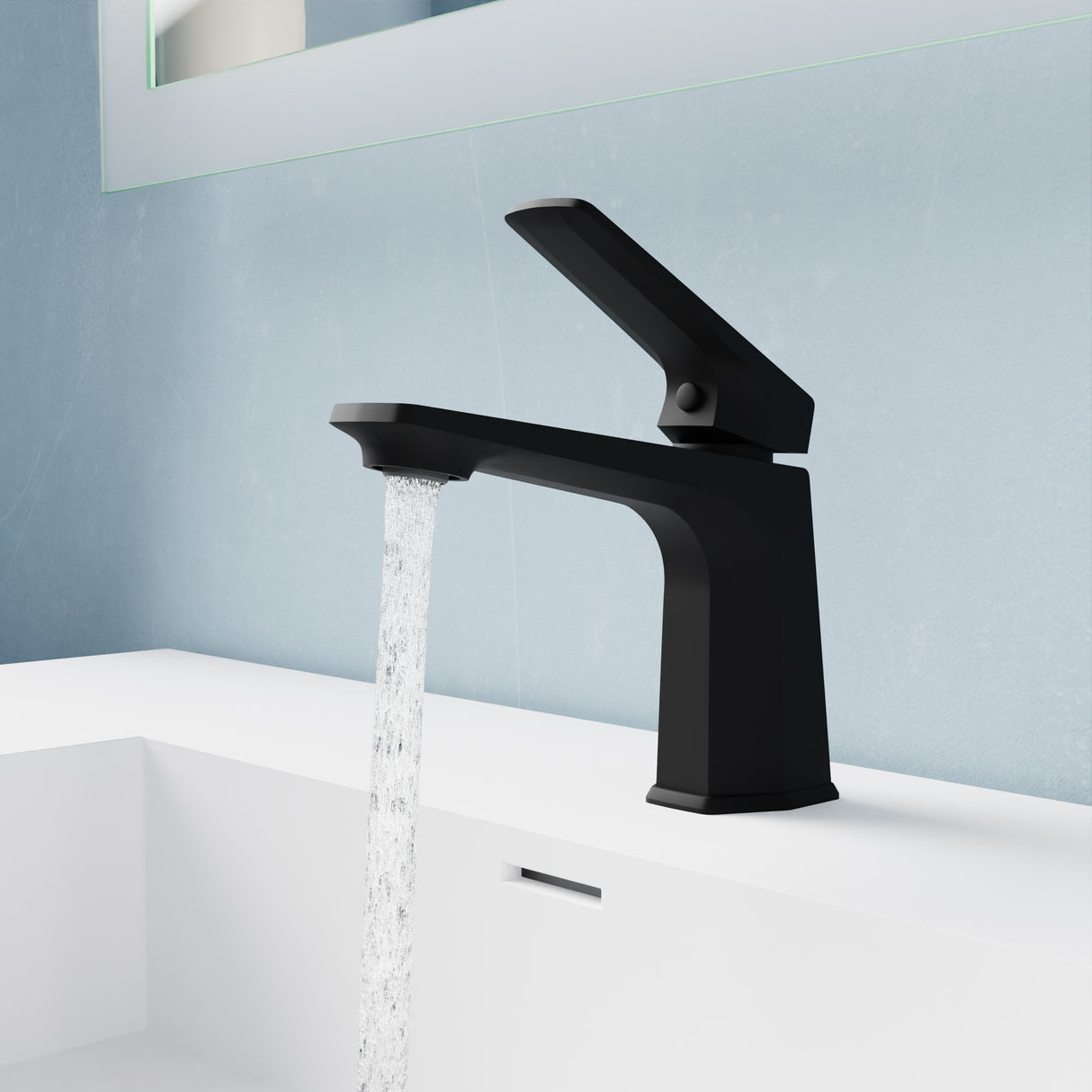 ANZZI L-AZ903MB Single Handle Single Hole Bathroom Faucet With Pop-up Drain in Matte Black